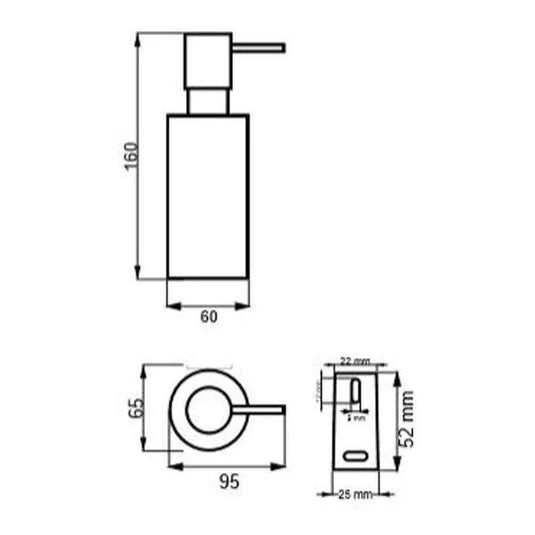 Ruby Remi Wall Mounted Soap Dispenser - Chrome - RUBY101677 - Envy Bathrooms Ltd