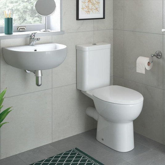 Ruby River 450x400mm 1TH Cloakroom Basin & Brushed Bronze Bottle Trap - RUBY108876 - Envy Bathrooms Ltd
