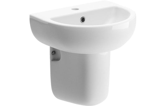 Ruby River 450x400mm 1TH Basin & Semi Pedestal - RUBY1827 - Envy Bathrooms Ltd