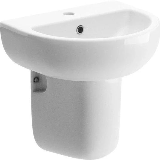 Ruby River 450x400mm 1TH Basin & Semi Pedestal - RUBY1827 - Envy Bathrooms Ltd