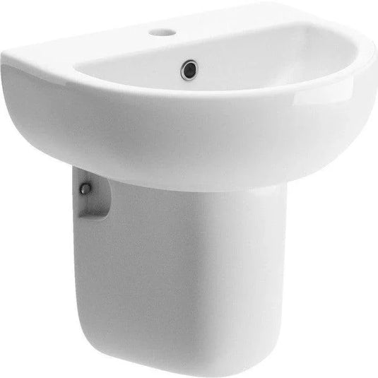 Ruby River 450x400mm 1TH Basin & Semi Pedestal - RUBY1827 - Envy Bathrooms Ltd