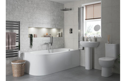 Ruby River 450x400mm 1TH Basin & Semi Pedestal - RUBY1827 - Envy Bathrooms Ltd