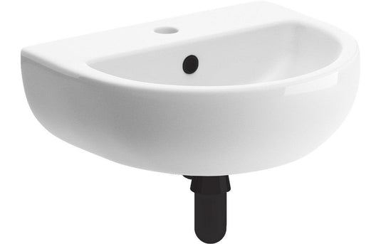 Ruby River 450x400mm 1TH Cloakroom Basin & Black Bottle Trap - RUBY106865 - Envy Bathrooms Ltd