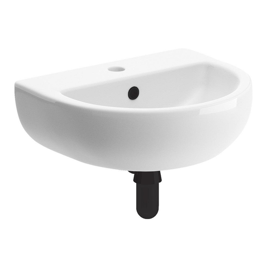 Ruby River 450x400mm 1TH Cloakroom Basin & Black Bottle Trap - RUBY106865