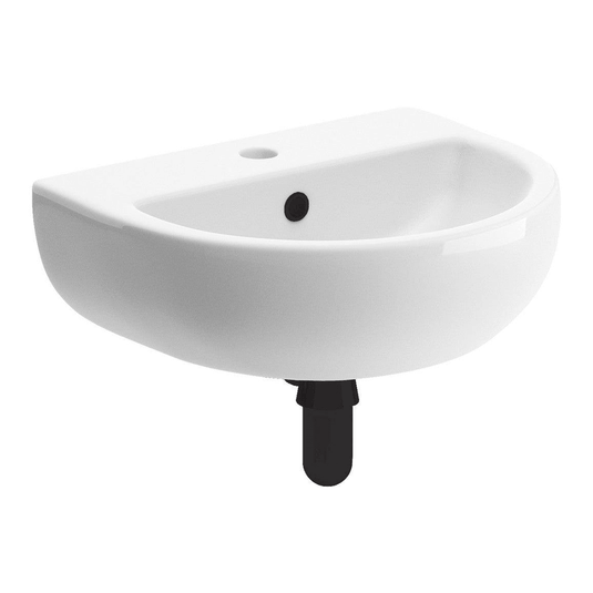 Ruby River 450x400mm 1TH Cloakroom Basin & Black Bottle Trap - RUBY106865 - Envy Bathrooms Ltd