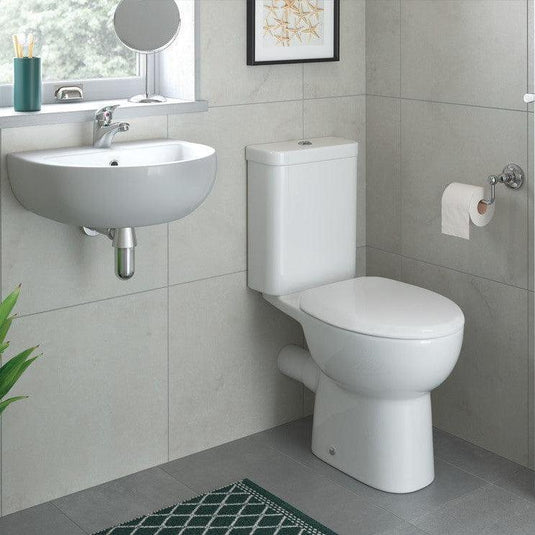 Ruby River 450x400mm 1TH Cloakroom Basin & Black Bottle Trap - RUBY106865 - Envy Bathrooms Ltd