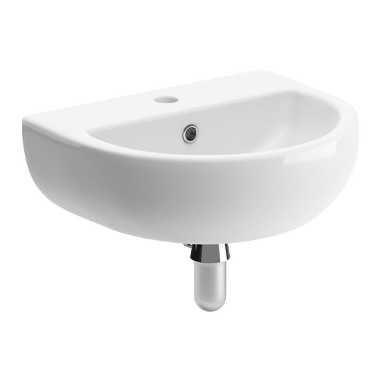 Ruby River 450x400mm 1TH Cloakroom Basin & Chrome Bottle Trap - RUBY1828 - Envy Bathrooms Ltd