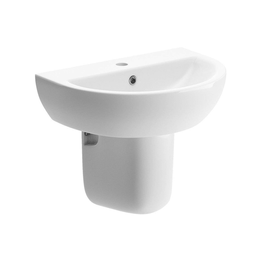 Ruby River 550x400mm 1TH Basin & Semi Pedestal - RUBY1831 - Envy Bathrooms Ltd