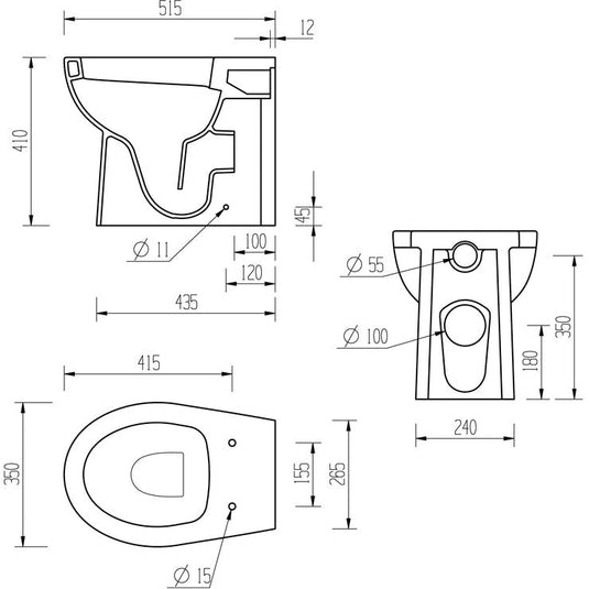 Ruby River Back To Wall WC & Soft Close Seat - RUBY1933 - Envy Bathrooms Ltd