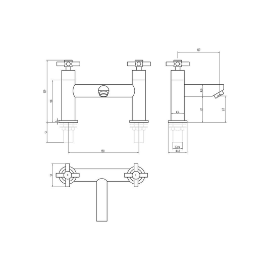 Ruby Rocky Bath Filler - Chrome - RUBY105764 - Envy Bathrooms Ltd