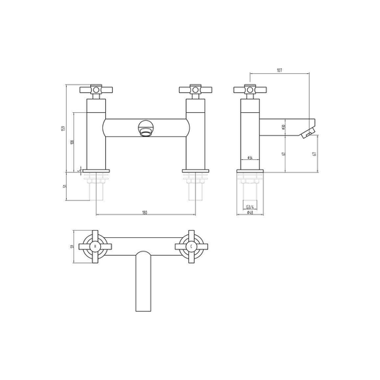 Ruby Rocky Bath Filler - Chrome - RUBY105764 - Envy Bathrooms Ltd