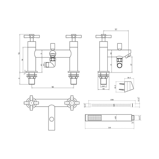 Ruby Rocky Bath/Shower Mixer - Chrome - RUBY105766 - Envy Bathrooms Ltd