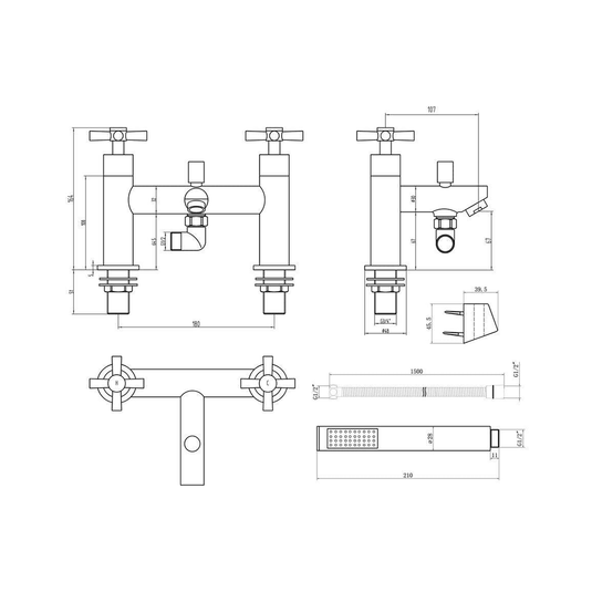 Ruby Rocky Bath/Shower Mixer - Chrome - RUBY105766 - Envy Bathrooms Ltd