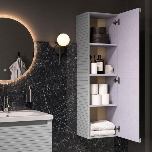 Ruby Roo 350mm Wall Hung 1 Door Tall Unit - Matt Mineral Grey - RUBY106932 - Envy Bathrooms Ltd