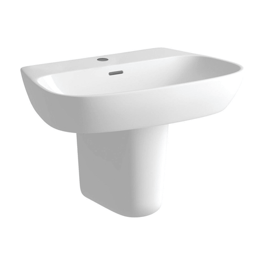 Ruby Roo 600x400mm 1TH Basin & Semi Pedestal - RUBY1810 - Envy Bathrooms Ltd