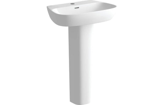 Ruby Roo 600x400mm 1TH Basin & Full Pedestal - RUBY1809 - Envy Bathrooms Ltd