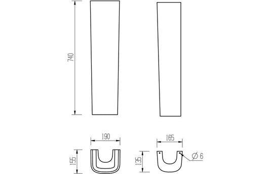 Ruby Roo 600x400mm 1TH Basin & Full Pedestal - RUBY1809 - Envy Bathrooms Ltd