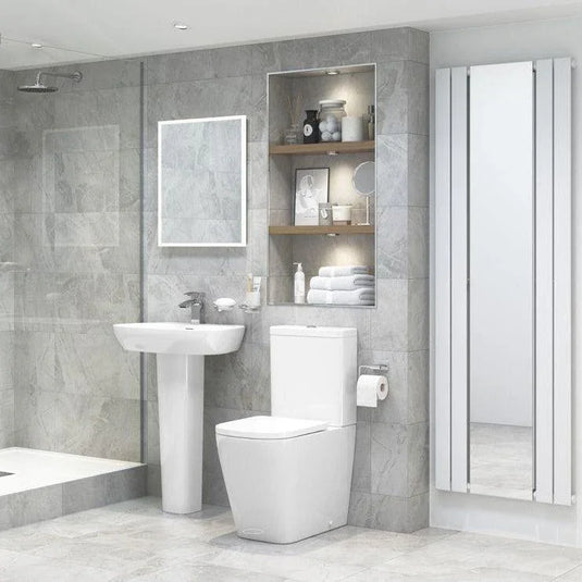 Ruby Roo 600x400mm 1TH Basin & Full Pedestal - RUBY1809 - Envy Bathrooms Ltd