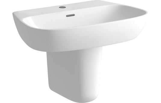 Ruby Roo 600x400mm 1TH Basin & Semi Pedestal - RUBY1810 - Envy Bathrooms Ltd