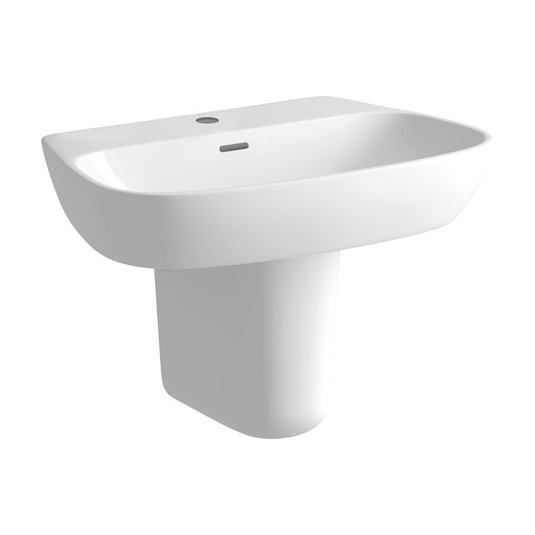 Ruby Roo 600x400mm 1TH Basin & Semi Pedestal - RUBY1810