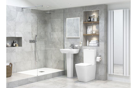 Ruby Roo 600x400mm 1TH Basin & Semi Pedestal - RUBY1810 - Envy Bathrooms Ltd