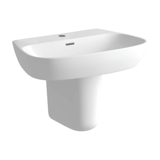 Ruby Roo 600x400mm 1TH Basin & Semi Pedestal - RUBY1810 - Envy Bathrooms Ltd