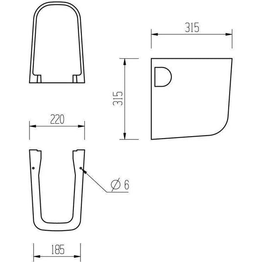 Ruby Roo 600x400mm 1TH Basin & Semi Pedestal - RUBY1810 - Envy Bathrooms Ltd