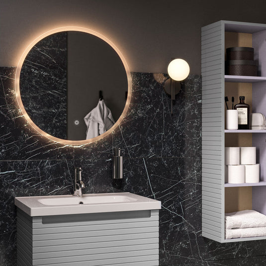 Ruby Roo 815mm Wall Hung 1 Drawer Basin Unit & Basin - Matt Mineral Grey - RUBY106936 - Envy Bathrooms Ltd