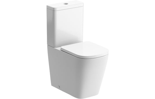 Ruby Roo Rimless Close Coupled Fully Shrouded Comfort Height WC & Soft Close Seat - RUBY1889 - Envy Bathrooms Ltd