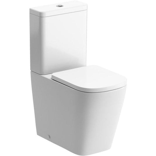 Ruby Roo Rimless Close Coupled Fully Shrouded Comfort Height WC & Soft Close Seat - RUBY1889 - Envy Bathrooms Ltd