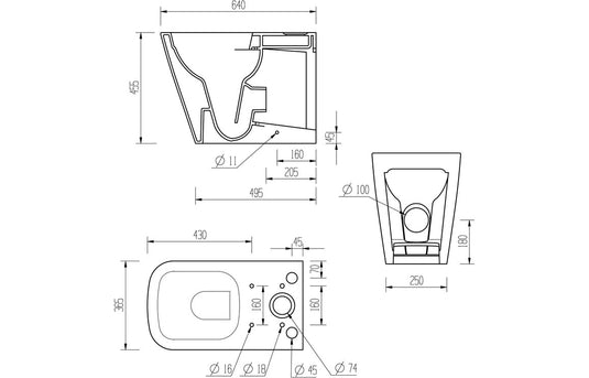 Ruby Roo Rimless Close Coupled Fully Shrouded Comfort Height WC & Soft Close Seat - RUBY1889 - Envy Bathrooms Ltd