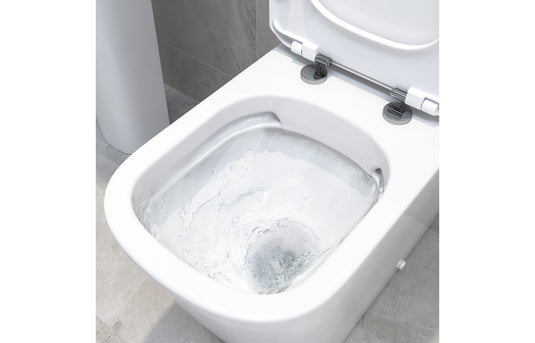 Ruby Roo Rimless Close Coupled Open Back Comfort Height WC & Soft Close Seat - RUBY106145 - Envy Bathrooms Ltd