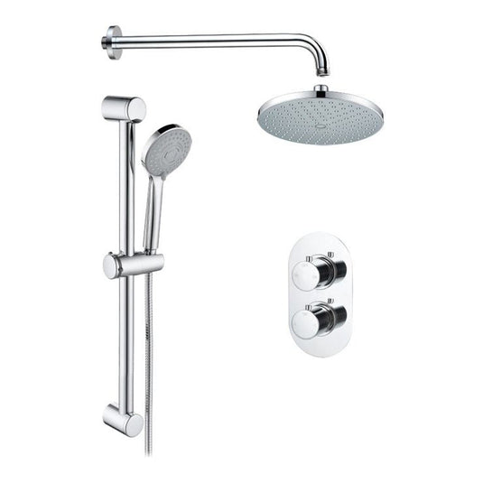 Ruby Round Concealed Valve Head & Arm Shower Pack - Chrome - RUBY108085 - Envy Bathrooms Ltd