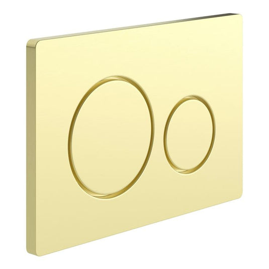 Ruby Round Push Button Flushplate - Brushed Brass - RUBY109022 - Envy Bathrooms Ltd