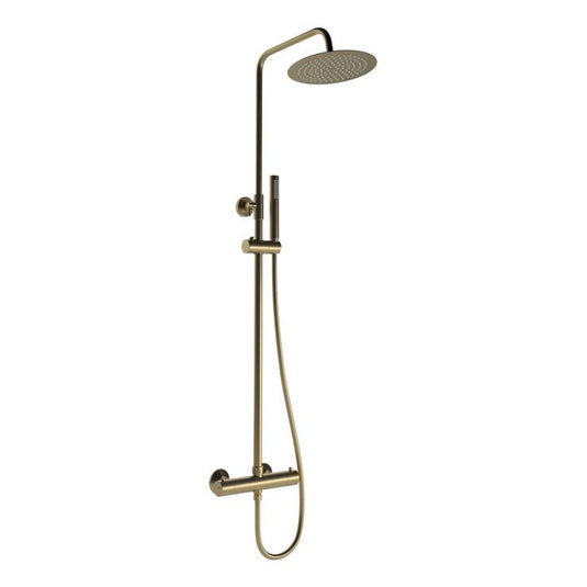 Ruby Round Thermostatic Bar Mixer w/Riser Kit - Brushed Bronze - RUBY108999 - Envy Bathrooms Ltd