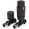 Ruby Round Thermostatic Matt Black Radiator Valves | Straight | RUBY105000