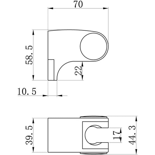 Ruby Round Wall Bracket - Chrome - RUBY105873 - Envy Bathrooms Ltd