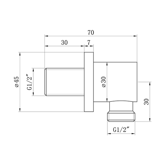 Ruby Round Wall Outlet Elbow - Chrome - RUBY105876