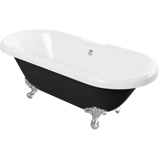 Ruby Rudy Freestanding 1690x740x620mm 2TH Bath w/Feet - Black - RUBY102816