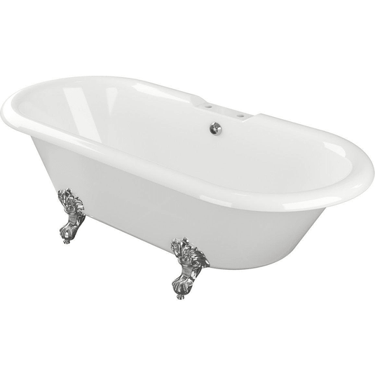 Ruby Rudy Freestanding 1690x740x620mm 2TH Bath w/Feet - White - RUBY102815 - Envy Bathrooms Ltd