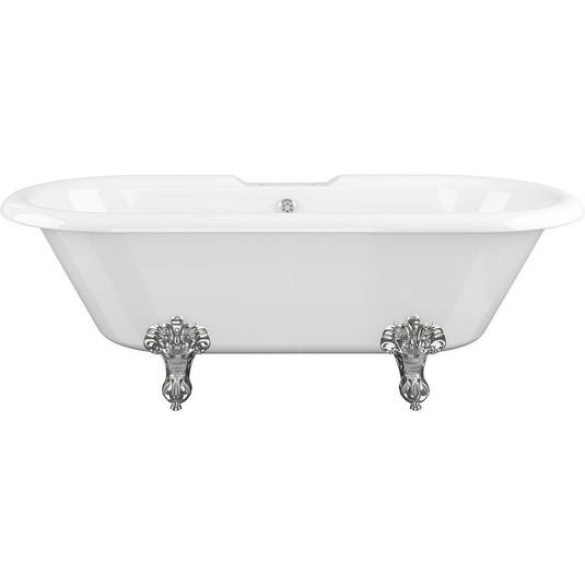 Ruby Rudy Freestanding 1690x740x620mm 2TH Bath w/Feet - White - RUBY102815