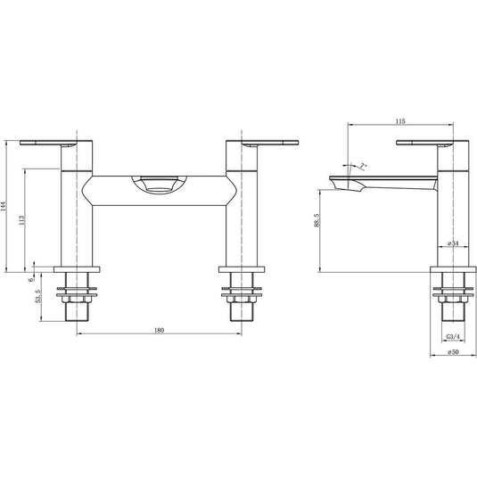 Ruby Rusty Bath Filler - Chrome - RUBY105760 - Envy Bathrooms Ltd