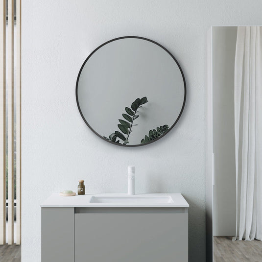 Ruby Sadie 500mm Round Mirror - Matt Black - RUBY106262 - Envy Bathrooms Ltd