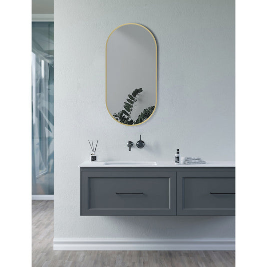 Ruby Sadie 800x400mm Oblong Mirror - Brushed Brass - RUBY106265 - Envy Bathrooms Ltd