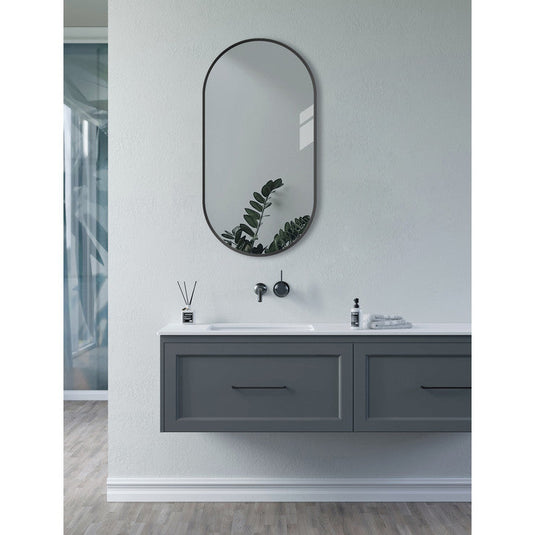 Ruby Sadie 800x400mm Oblong Mirror - Matt Black - RUBY106266 - Envy Bathrooms Ltd