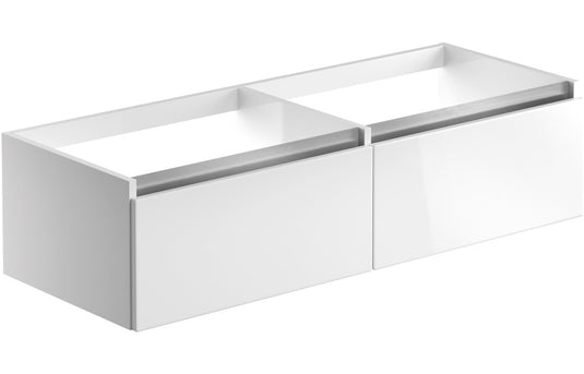 Ruby Sasha 1200mm Wall Hung Basin Unit Run (No Top) - White Gloss - RUBY101532 - Envy Bathrooms Ltd