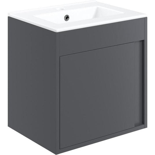 Ruby Shadow 510mm Wall Hung Unit Inc. Basin - Matt Graphite Grey - RUBY105322 - Envy Bathrooms Ltd