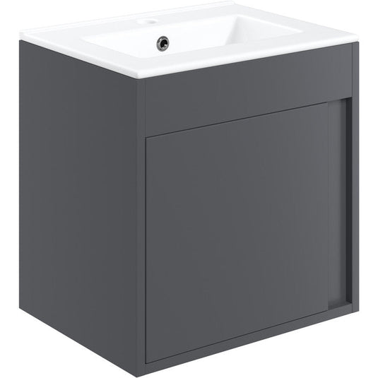 Ruby Shadow 510mm Wall Hung Unit Inc. Basin - Matt Graphite Grey - RUBY105322 - Envy Bathrooms Ltd