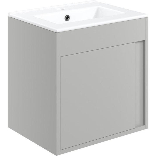 Ruby Shadow 510mm Wall Hung Unit Inc. Basin - Matt Light Grey - RUBY105318 - Envy Bathrooms Ltd
