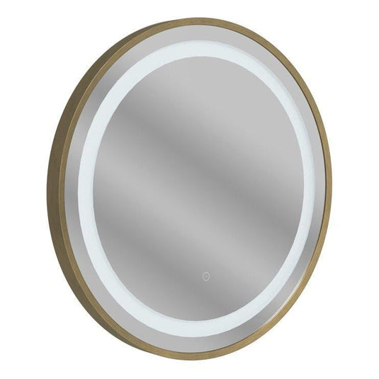 Ruby Shelby 600mm Round Front-Lit LED Mirror - Brushed Bronze - RUBY109001 - Envy Bathrooms Ltd